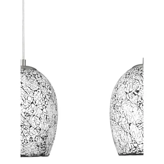 Searchlight Crackle ezüst-fehér függesztett lámpa (SL-8069-3WH) E27 3 izzós IP20