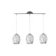 Searchlight Crackle ezüst-fehér függesztett lámpa (SL-8069-3WH) E27 3 izzós IP20