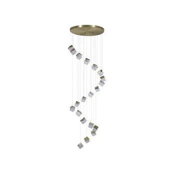 Searchlight Cuboid sárgaréz LED függesztett lámpa (SL-33640-20SB) LED 20 izzós IP20