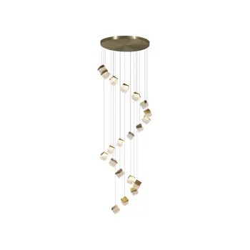 Searchlight Cuboid sárgaréz LED függesztett lámpa (SL-33640-20SB) LED 20 izzós IP20