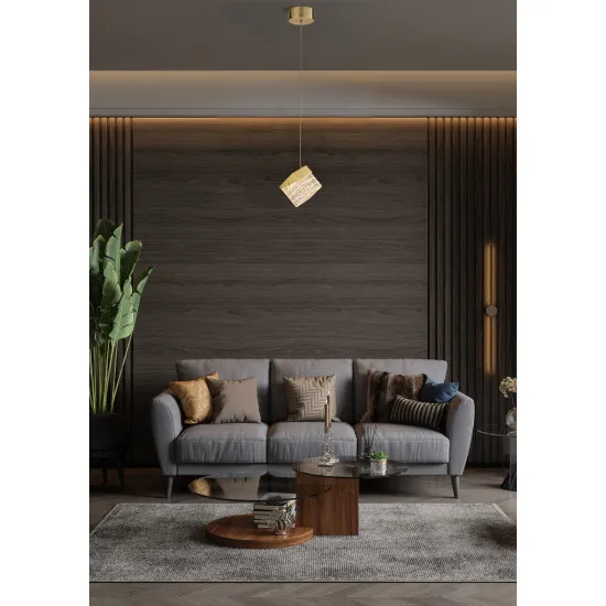 Searchlight Cuboid sárgaréz LED függesztett lámpa (SL-33640SB) LED 1 izzós IP20