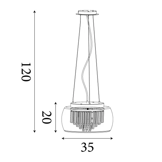 Searchlight Curva króm-átlátszó kristály mennyezeti lámpa (SL-3624-4CC) G9 4 izzós IP20