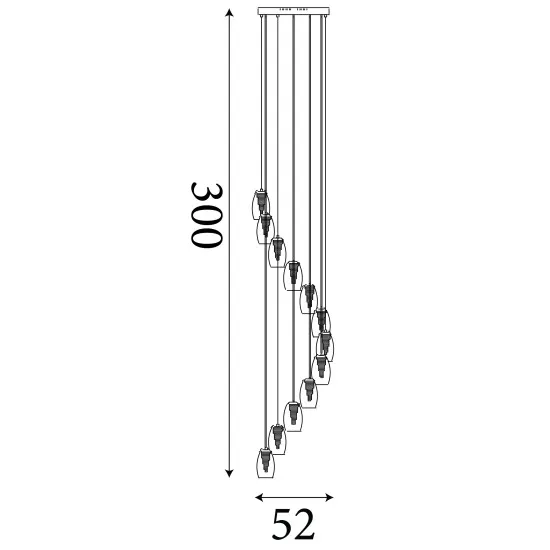 Searchlight Cyclone króm-átlátszó LED függesztett lámpa (SL-97291-12CL) LED 12 izzós IP20