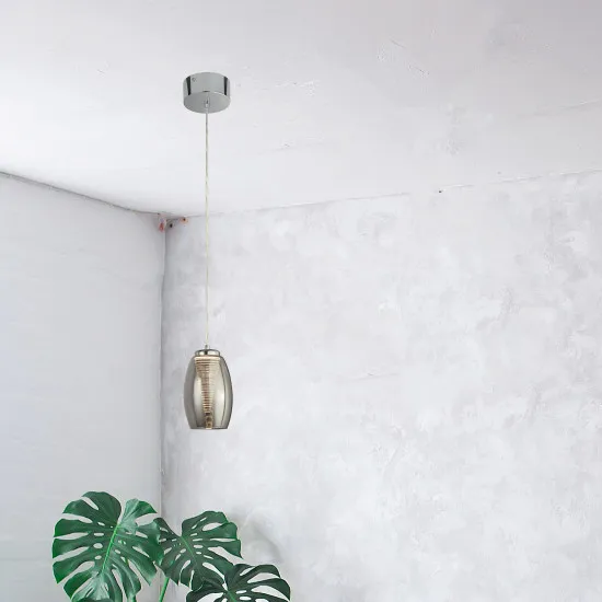 Searchlight Cyclone króm-füstszínű LED függesztett lámpa (SL-97291-1SM) LED 1 izzós IP20