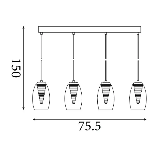 Searchlight Cyclone króm-átlátszó LED függesztett lámpa (SL-97292-4CL) LED 4 izzós IP20