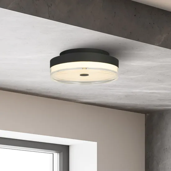 Searchlight Cyprus fekete fürdőszobai LED mennyezeti lámpa (SL-42651-30BK) LED 1 izzós IP44