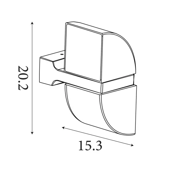 Searchlight Dakota fekete LED kültéri falikar (SL-36150BK) LED 2 izzós IP44