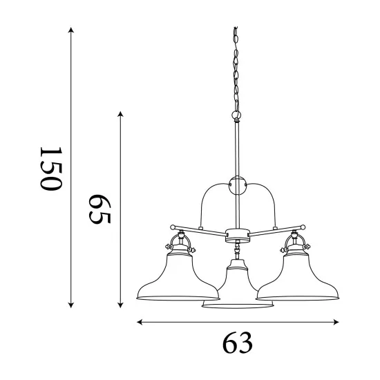 Searchlight Dallas ezüst függesztett lámpa (SL-3183-3SS) E27 3 izzós IP20