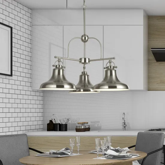 Searchlight Dallas ezüst függesztett lámpa (SL-3183-3SS) E27 3 izzós IP20