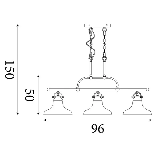 Searchlight Dallas ezüst függesztett lámpa (SL-3193-3SS) E27 3 izzós IP20
