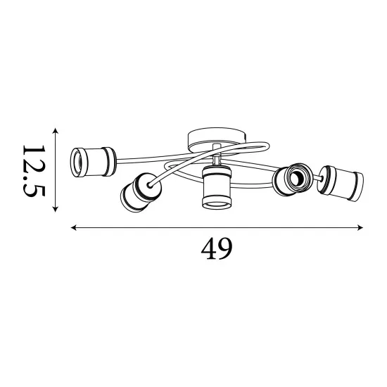 Searchlight Dance fekete mennyezeti lámpa (SL-45201-6BK) E27 6 izzós IP20