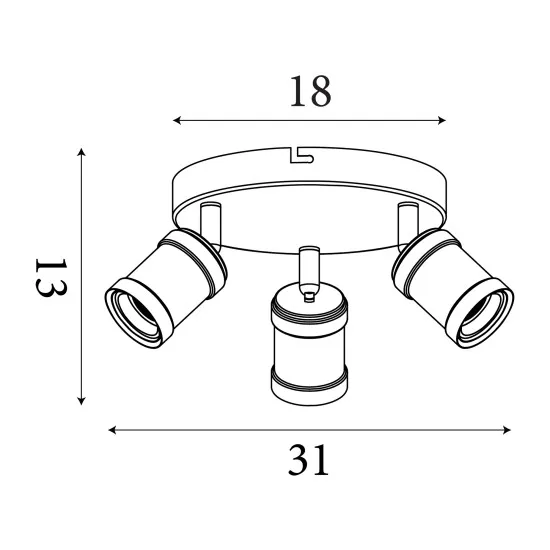 Searchlight Dance matt fekete mennyezeti lámpa (SL-45202-3BK) E27 3 izzós IP20