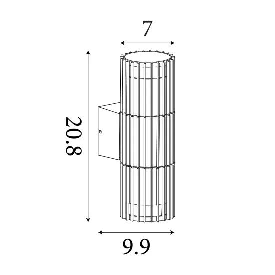 Searchlight Detroit fekete kültéri falikar (SL-37738BK) GU10 2 izzós IP44