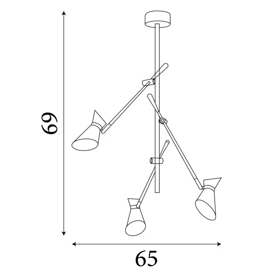 Searchlight Diablo fekete-arany LED függesztett lámpa (SL-5943-3BG) LED 3 izzós IP20