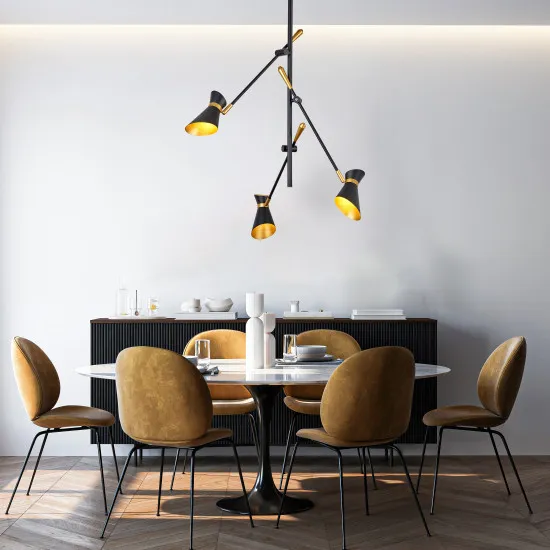 Searchlight Diablo fekete-arany LED függesztett lámpa (SL-5943-3BG) LED 3 izzós IP20