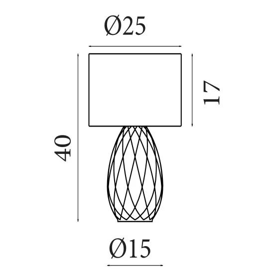 Searchlight Diane pezsgő-natúr asztali lámpa (SL-54636CP) E27 1 izzós IP20