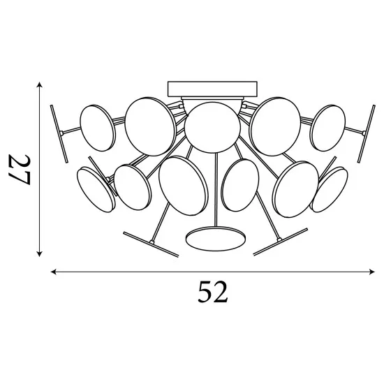 Searchlight Discus fekete-arany mennyezeti lámpa (SL-3073-3BG) E14 3 izzós IP20