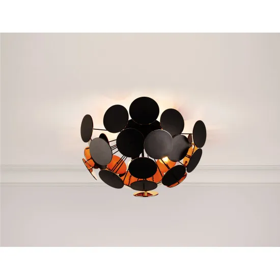 Searchlight Discus fekete-arany mennyezeti lámpa (SL-3073-3BG) E14 3 izzós IP20