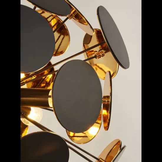 Searchlight Discus fekete-arany függesztett lámpa (SL-3074-4BG) E14 4 izzós IP20