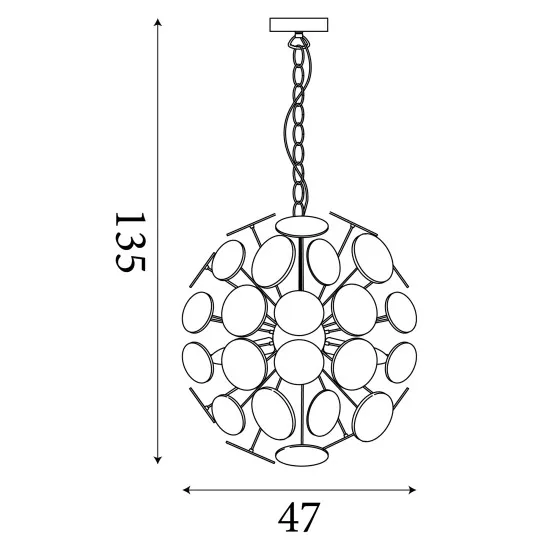 Searchlight Discus fekete-arany függesztett lámpa (SL-3074-4BG) E14 4 izzós IP20
