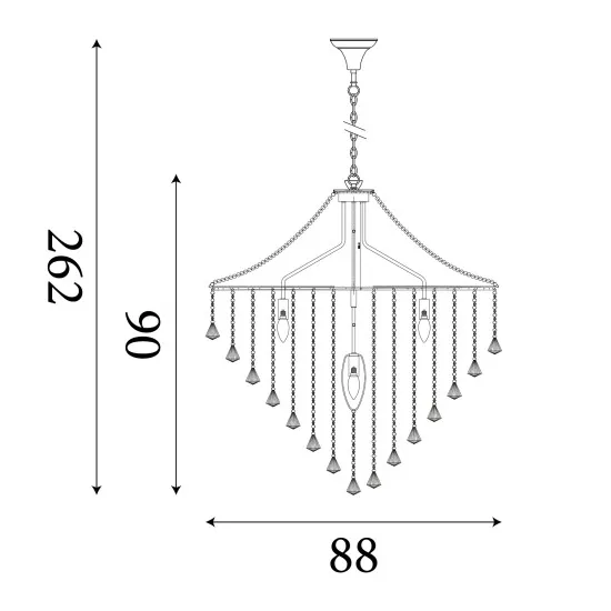 Searchlight Dorchester átlátszó kristály csillár (SL-3497-7CC) E14 7 izzós