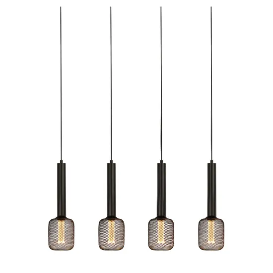 Searchlight Dulwich fekete függesztett lámpa (SL-35720-4BK) E27 4 izzós IP20