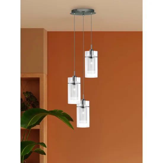 Searchlight Duo 1 ezüst-króm függesztett lámpa (SL-2300-3) E14 3 izzós IP20