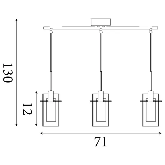 Searchlight Duo III bronz függesztett lámpa (SL-3303-3CP) E14 3 izzós IP20