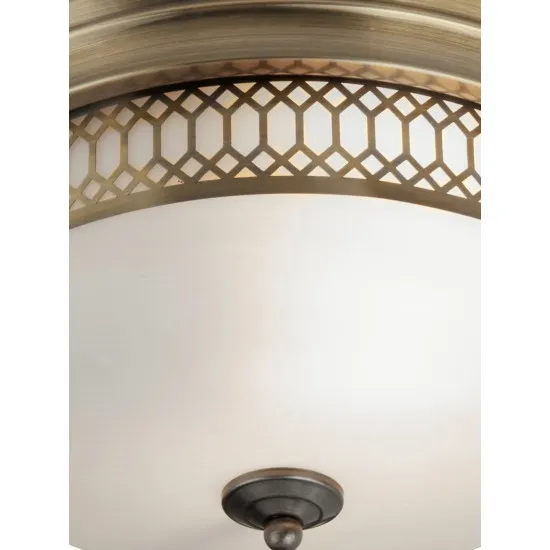 Searchlight Edinburgh sárgaréz fürdőszobai mennyezeti lámpa (SL-4132-2AB) E27 2 izzós IP44