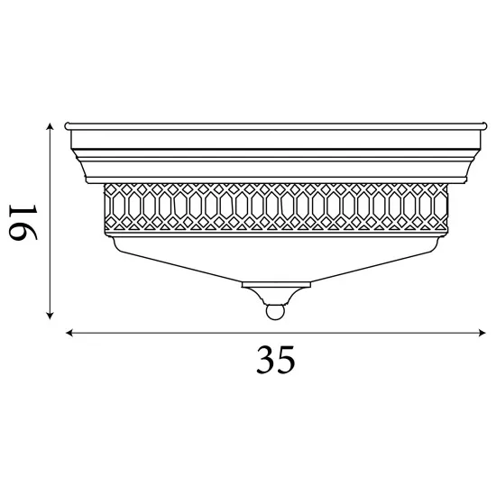 Searchlight Edinburgh sárgaréz fürdőszobai mennyezeti lámpa (SL-4132-2AB) E27 2 izzós IP44