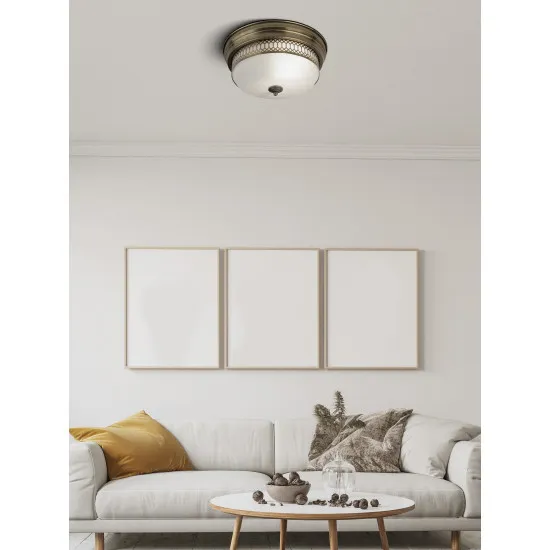 Searchlight Edinburgh sárgaréz fürdőszobai mennyezeti lámpa (SL-4132-2AB) E27 2 izzós IP44