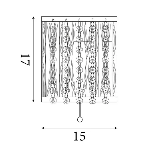 Searchlight Elise króm-átlátszó kristály fali lámpa (SL-7222-2CC) G9 2 izzós IP20