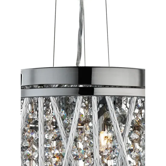 Searchlight Elise króm-átlátszó kristály függesztett lámpa (SL-8333-3CC) G9 3 izzós IP20