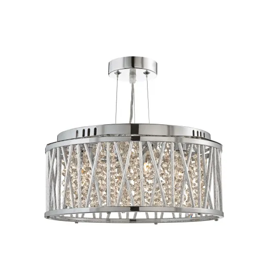 Searchlight Elise króm-átlátszó kristály függesztett lámpa (SL-8333-3CC) G9 3 izzós IP20