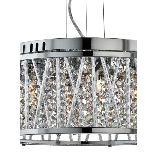 Searchlight Elise króm-átlátszó kristály függesztett lámpa (SL-8334-4CC) G9 4 izzós IP20