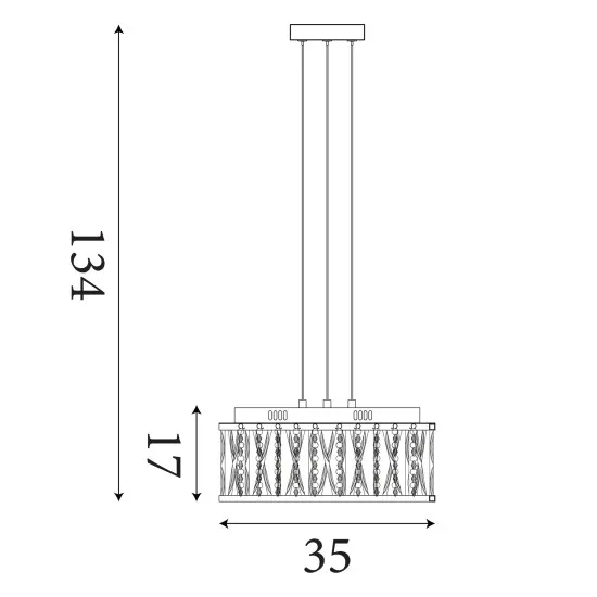 Searchlight Elise króm-átlátszó kristály függesztett lámpa (SL-8334-4CC) G9 4 izzós IP20