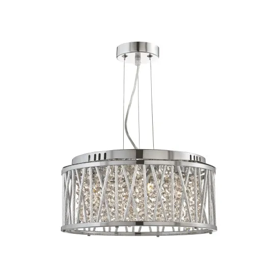 Searchlight Elise króm-átlátszó kristály függesztett lámpa (SL-8334-4CC) G9 4 izzós IP20