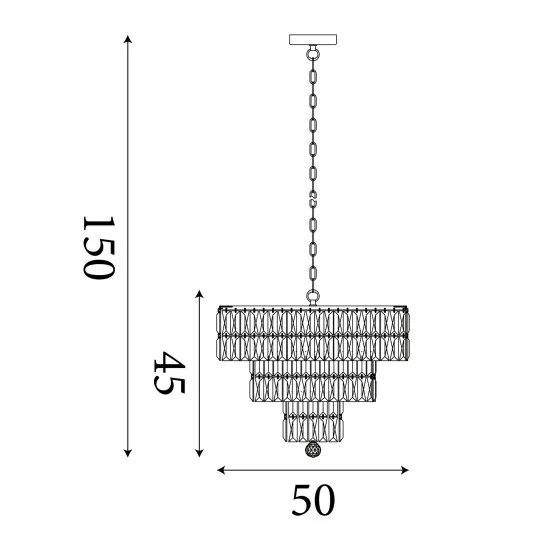 Searchlight Empire sárgaréz-átlátszó függesztett lámpa (SL-1375-5AB) E14 5 izzós IP20