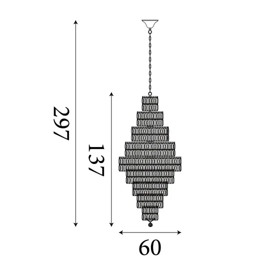Searchlight Empire sárgaréz-átlátszó csillár (SL-1500-13AB) E14 13 izzós IP20
