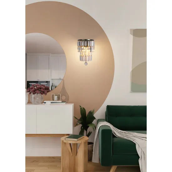 Searchlight Empire sárgaréz-átlátszó fürdőszobai fali lámpa (SL-61321-2AB) E14 2 izzós IP44