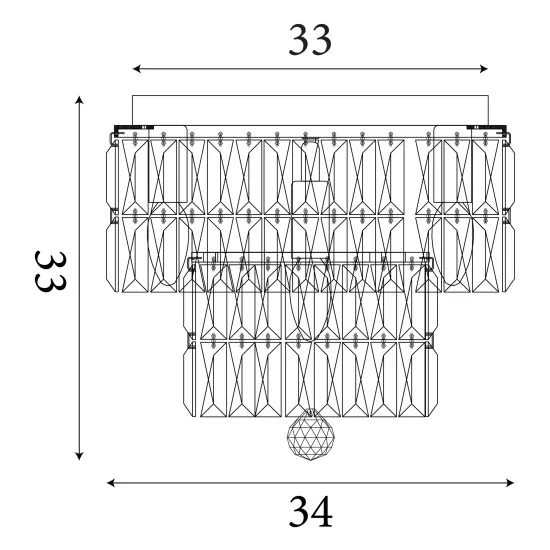 Searchlight Empire sárgaréz-átlátszó fürdőszobai mennyezeti lámpa (SL-61321-4AB) E14 4 izzós IP44