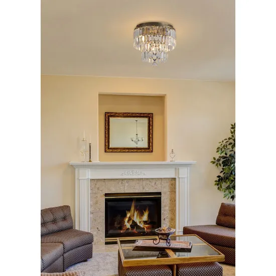 Searchlight Empire sárgaréz-átlátszó fürdőszobai mennyezeti lámpa (SL-61321-4AB) E14 4 izzós IP44