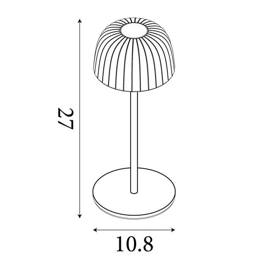 Searchlight Ezra szürke újratölthető kültéri LED asztali lámpa (SL-33610GY) LED 1 izzós IP54