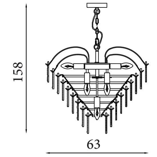 Searchlight Feather sárgaréz-opál függesztett lámpa (SL-48970-10SB) E14 10 izzós IP20