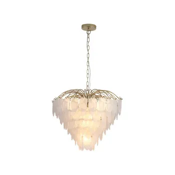 Searchlight Feather sárgaréz-opál függesztett lámpa (SL-48970-6SB) E14 6 izzós IP20