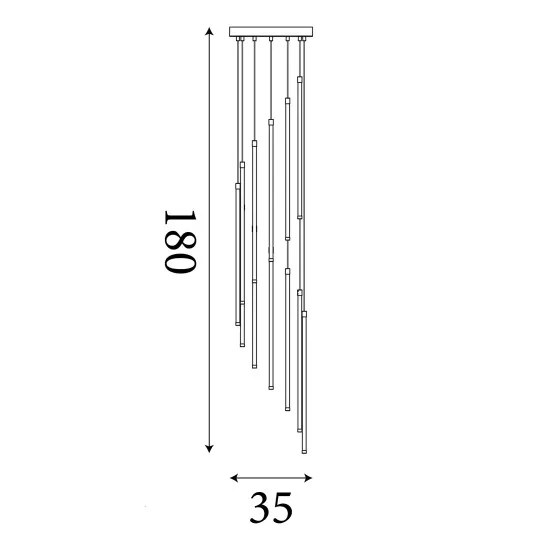 Searchlight Flare sárgaréz-fehér LED függesztett lámpa (SL-22712SB) LED 12 izzós IP20