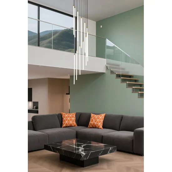 Searchlight Flare sárgaréz-fehér LED függesztett lámpa (SL-22712SB) LED 12 izzós IP20