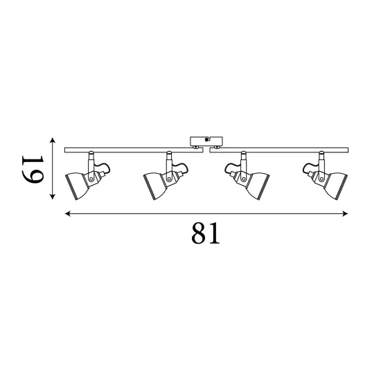 Searchlight Focus fekete konyhai mennyezeti spotlámpa (SL-1544BK) GU10 4 izzós IP20