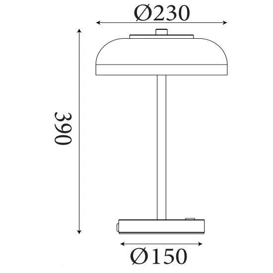 Searchlight Frisbee fekete LED asztali lámpa (SL-59801-1SM) LED 1 izzós IP20