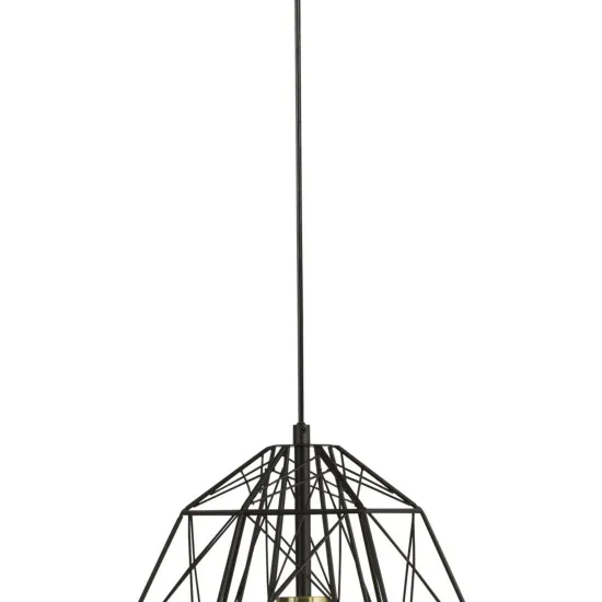 Searchlight Geometric Cage fekete-sárgaréz függesztett lámpa (SL-7271BK) E27 1 izzós IP20